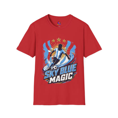 Argentina Sky Blue Magic Soccer T-Shirt — Argentinian Football Player Graphic Tee