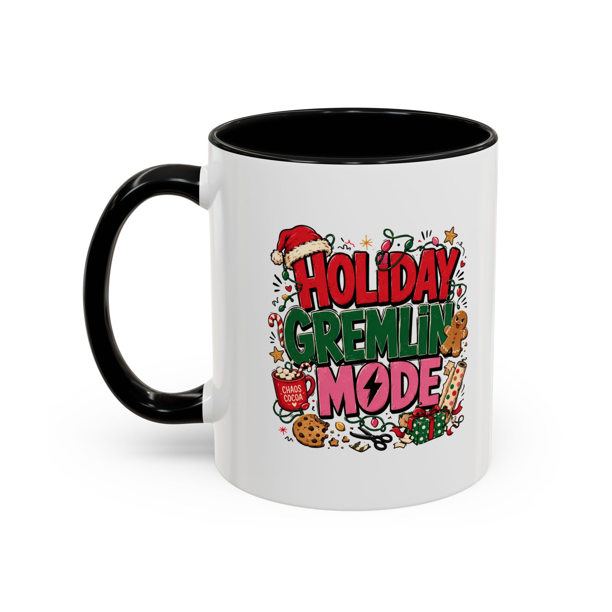 Modern Day Christmas Holiday Gremlin Mode Coffee Mug — Funny Christmas Accent Mug
