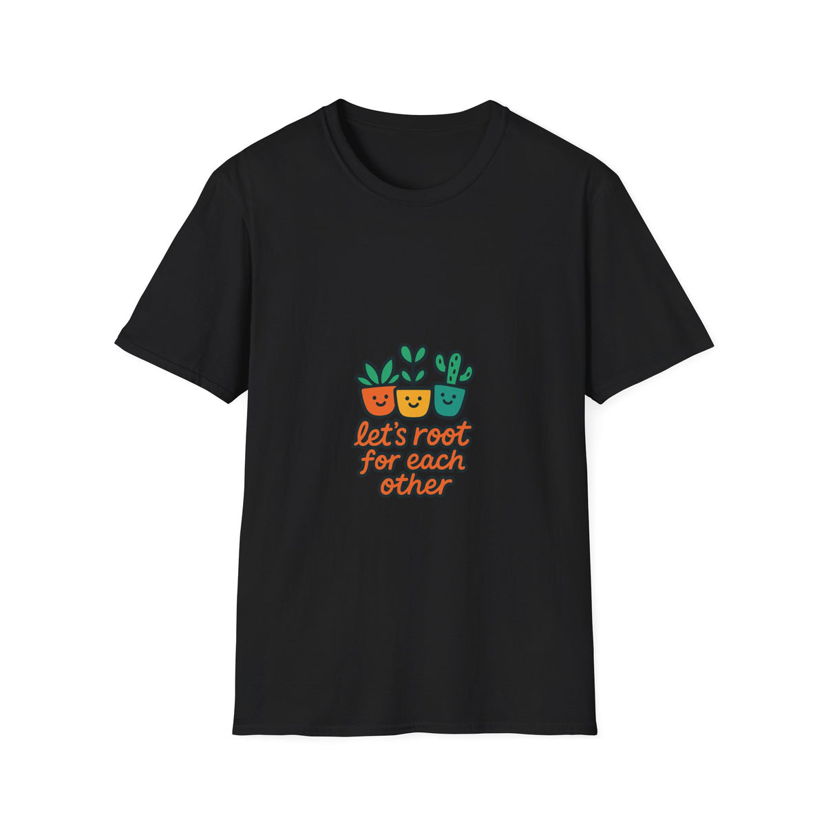 Lets Root For Each Other Retro Plant Pun White Graphic Tee - Trending Now - September 2026