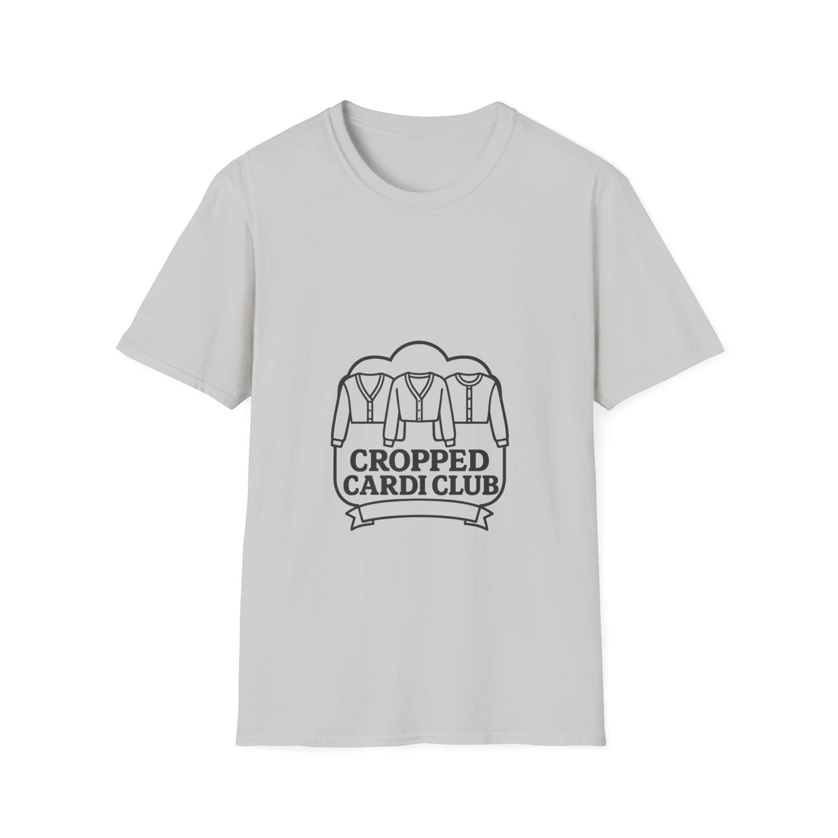 Cropped Cardi Club Trendy Knitwear Lover Graphic Tee - Trending Now - October 2026