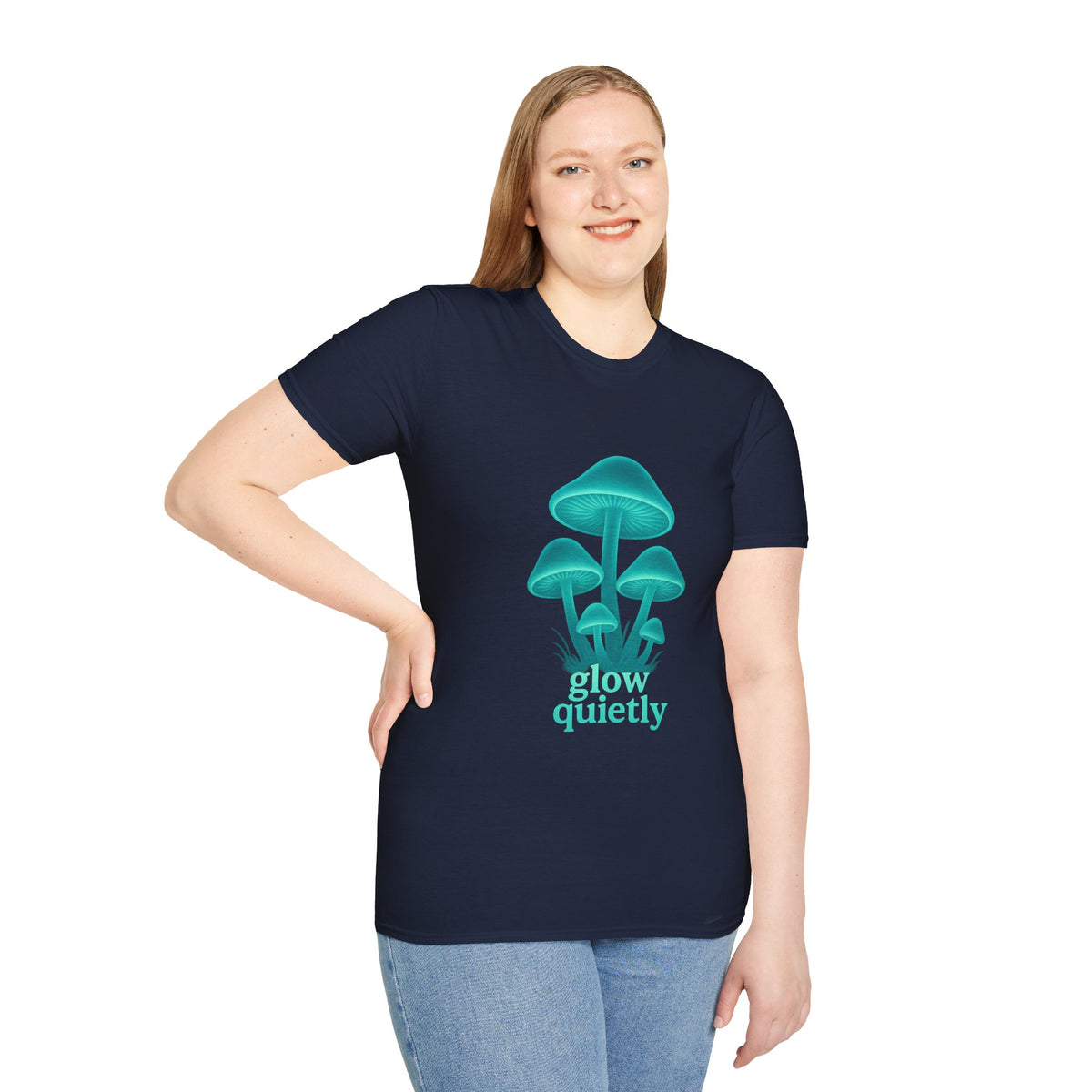 Mushroom Graphic T-Shirt — 'Grow Quietly' Teal Fungi Tee - Trending Now - August 2026