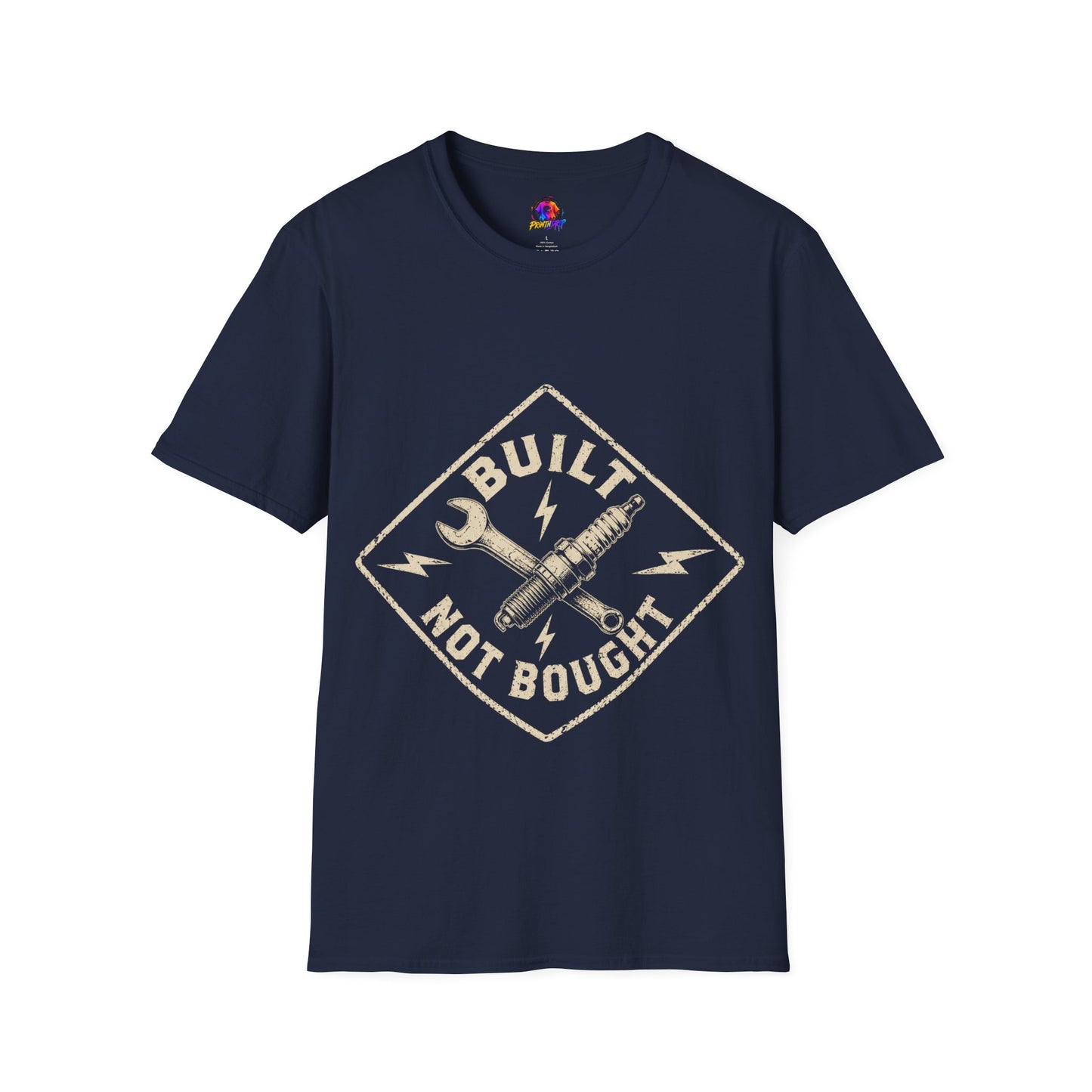Built Not Bought T-Shirt — Vintage Mechanic Auto Repair Tee