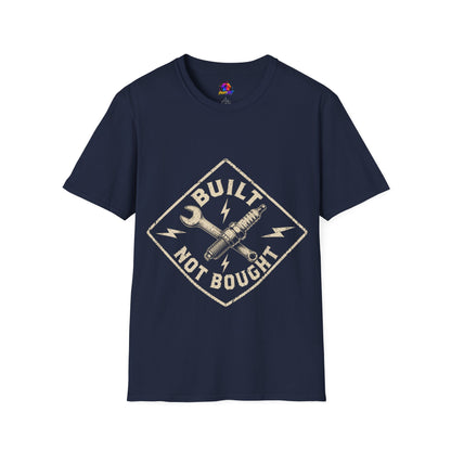Built Not Bought T-Shirt — Vintage Mechanic Auto Repair Tee