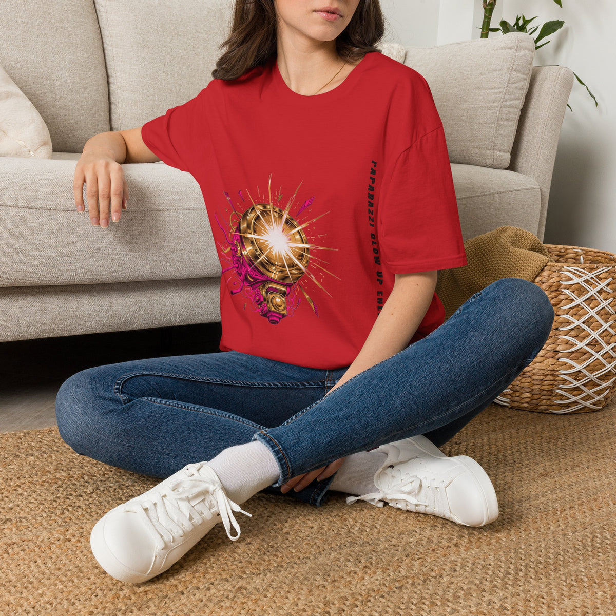 Paparazzi Glow Up Energy Vertical Text Gold Disco Ball White Graphic Tee - Trending Now - September 2026
