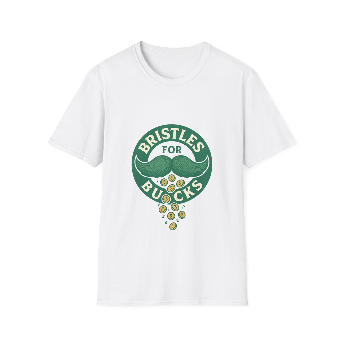 Bristles for Bucks T‑Shirt — Vintage Green Charity Donation Logo Tee - Trending Now - October 2026