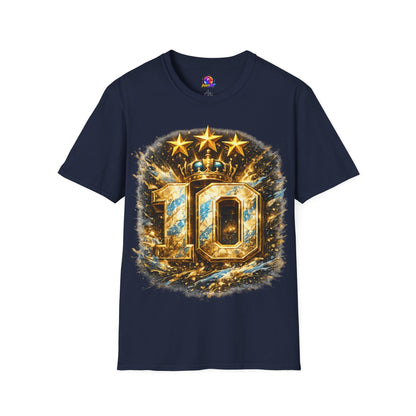 Argentina, MESSI #10 T-Shirt — Gold Crown '10' Victory Graphic Tee