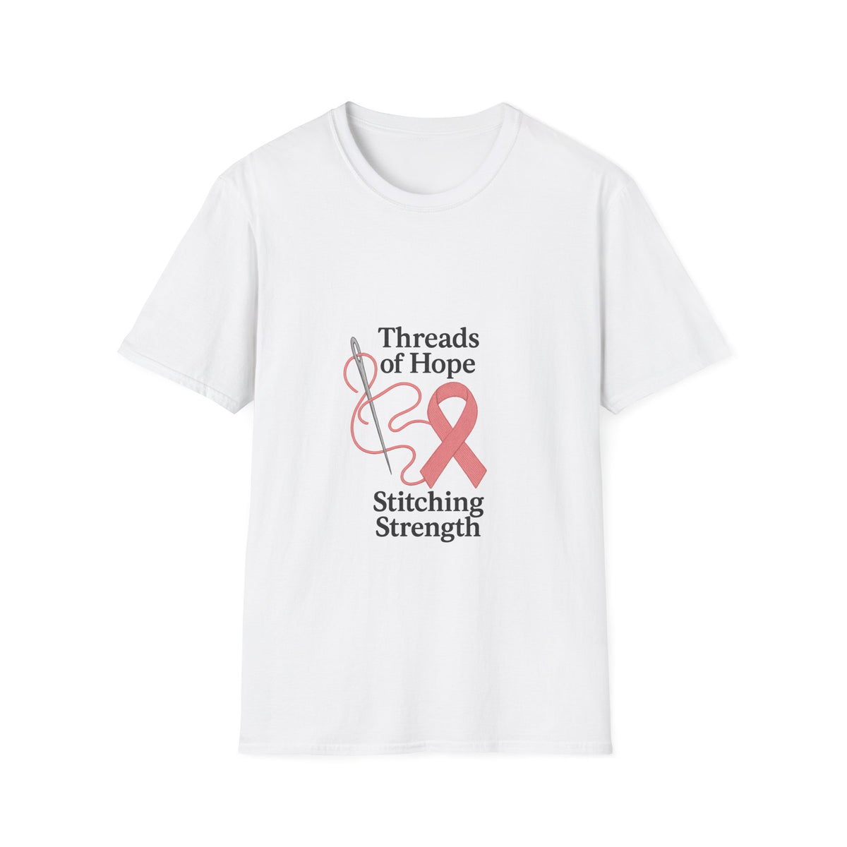 Threads of Hope Breast Cancer Awareness T-Shirt — Stitching Strength Ribbon - Trending Now - October 2026
