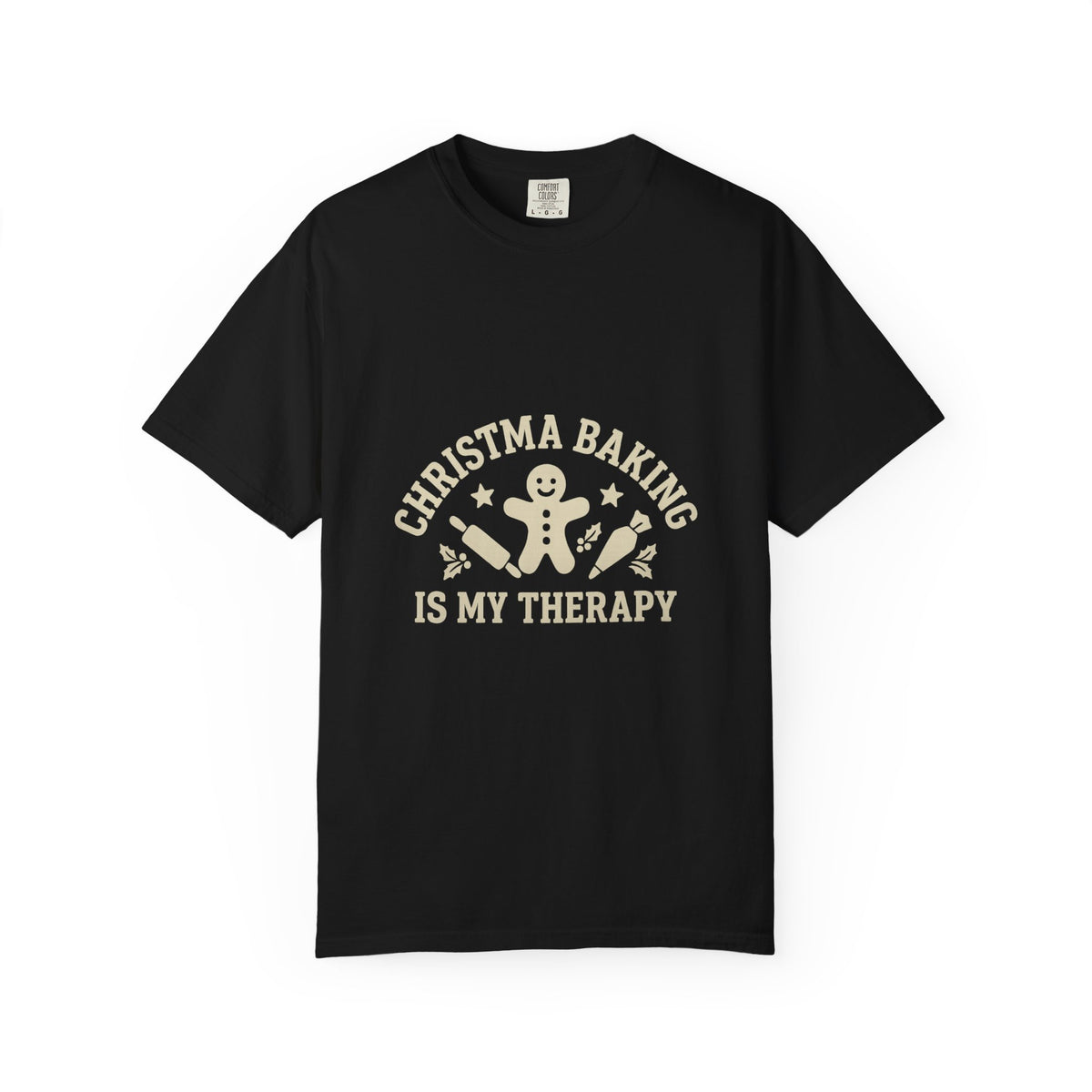 Christmas Baking T-Shirt — "Christmas Baking Is My Therapy" Gingerbread Holiday Tee- Trending Now - October 2026