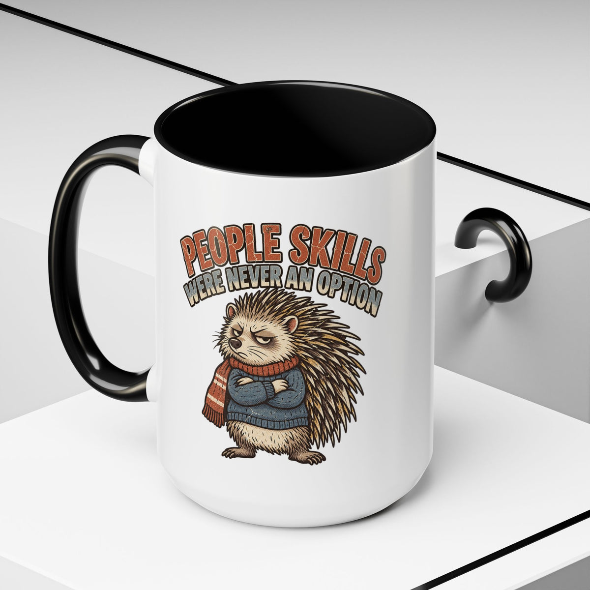 Funny And Witty "People Skills Were Never An Option" Accent Coffee Mug (11, 15oz)