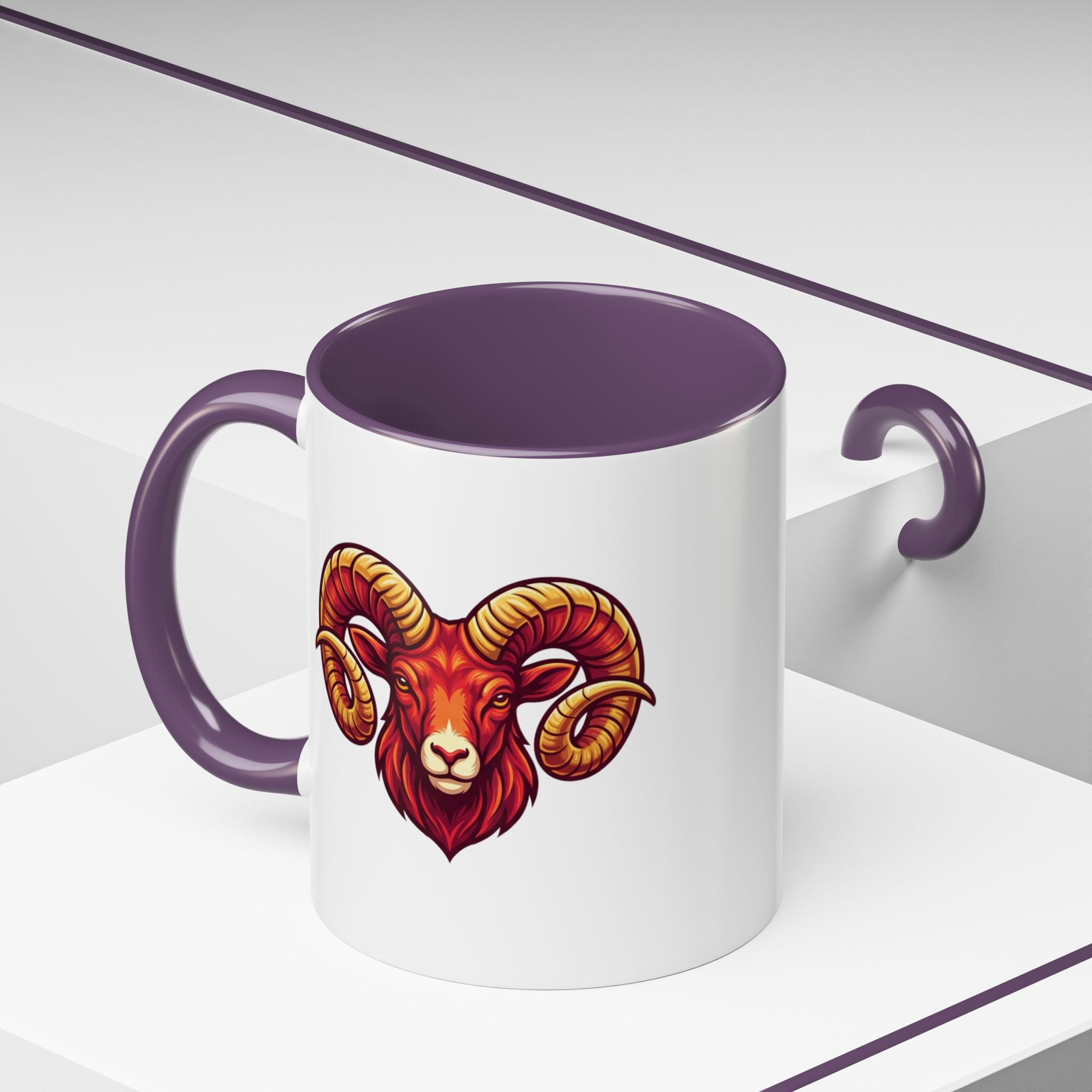 Aries Ram Accent Coffee Mug — Zodiac Goat Horoscope Gift