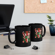 Candy Cane Crew Black Mug — Christmas Holiday Hot Cocoa Cup