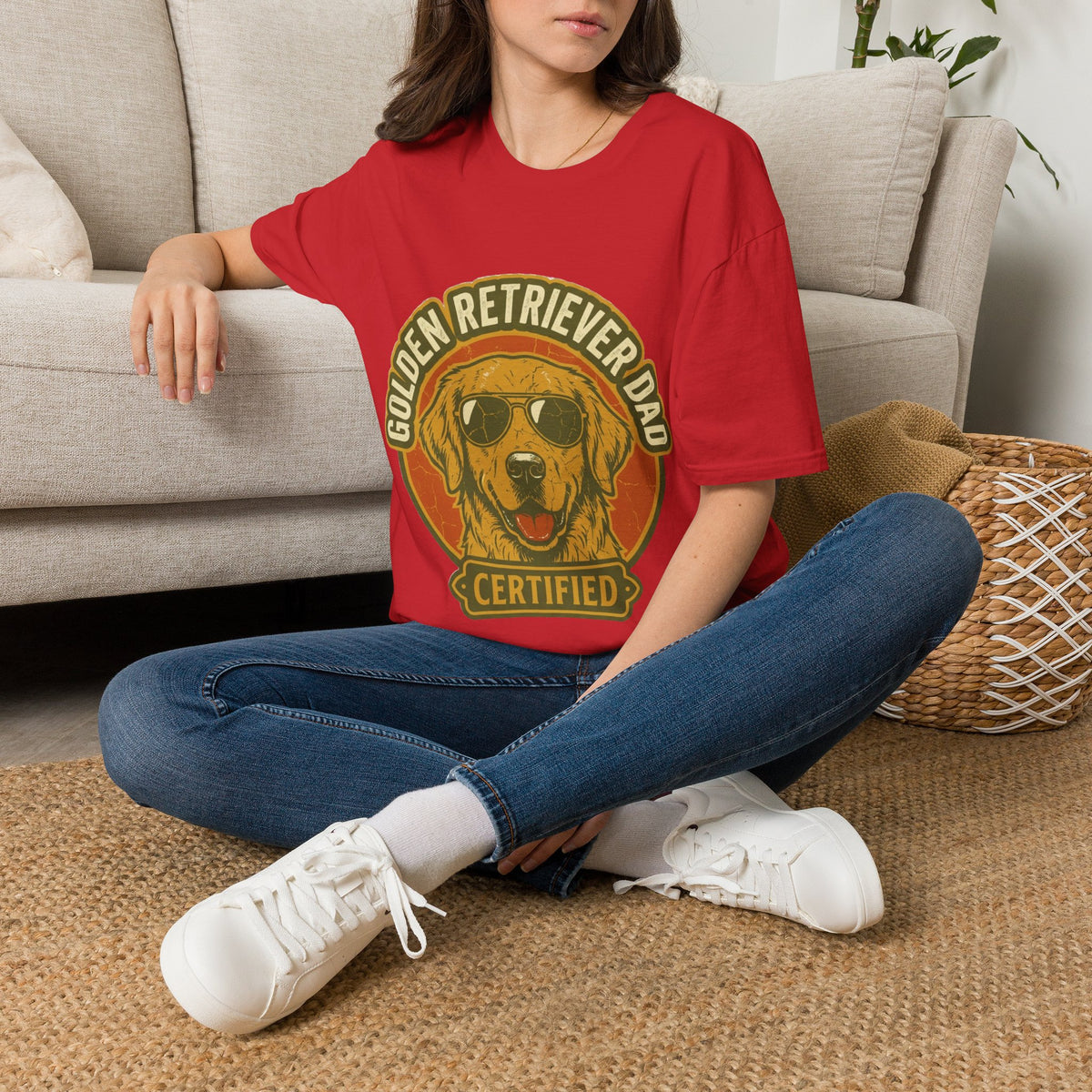 Golden Retriever Dad T-Shirt — Certified Retro Dog Dad Tee