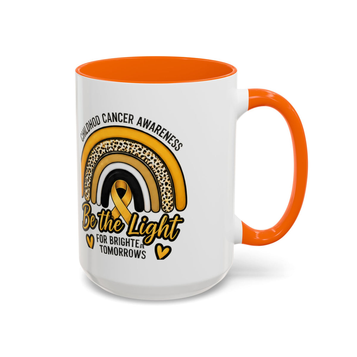 Childhood Cancer Awareness Accent Coffee Mug — "Be the Light" 11/15oz