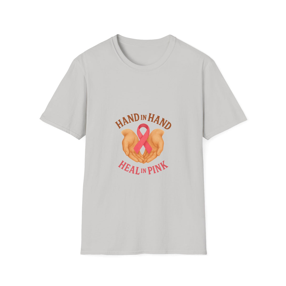 Breast Cancer Support T-Shirt – "Hand in Hand, Heal in Pink" Heart Ribbon Tee - Trending Now - October 2026