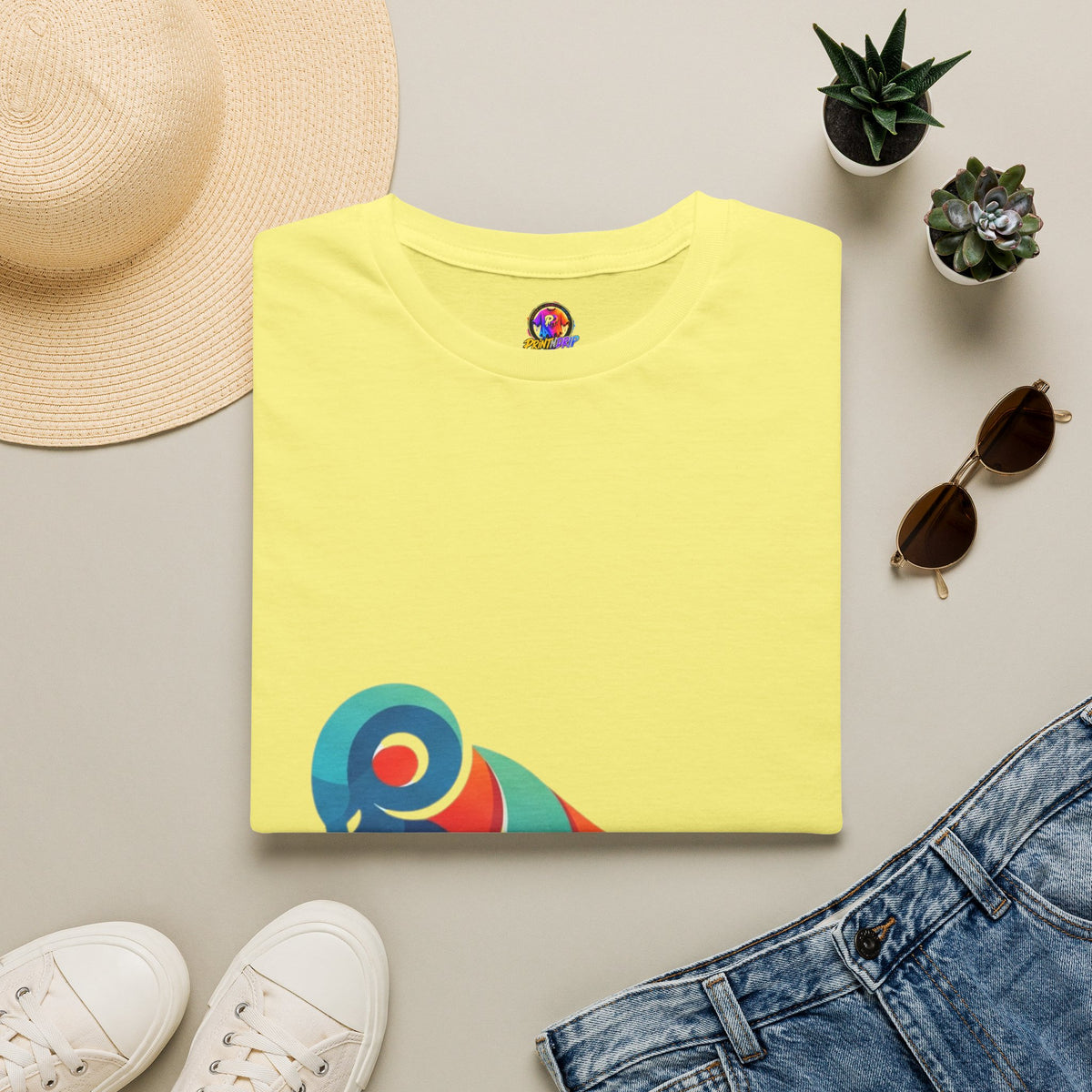 Aries Zodiac  Colorful Ram T-Shirt — Abstract Multicolor Aries Graphic Tee