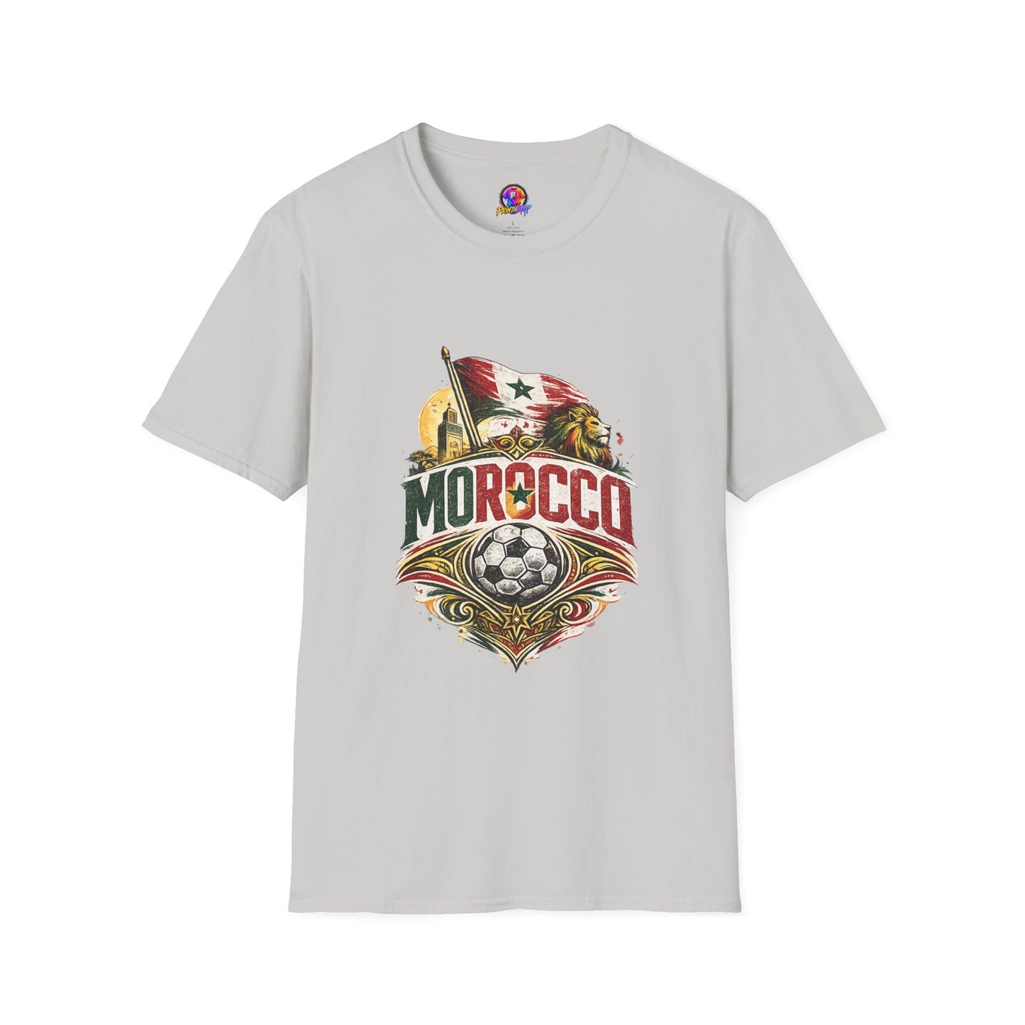 Morocco Soccer T-Shirt — Vintage Flag & Lion Football Tee
