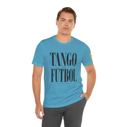 Argentina - Tango y Fútbol Graphic Tee - Bold Serif Soccer & Dance Shirt
