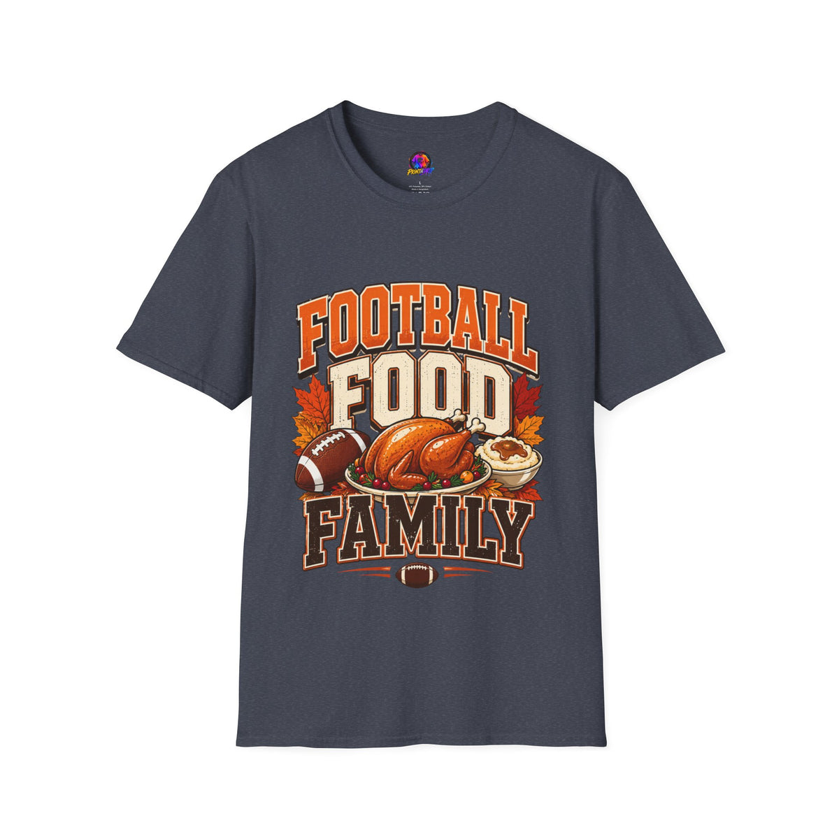 Thanksgiving T-Shirt Football Food Family T-Shirt — Thanksgiving Tailgate Tee for Fans