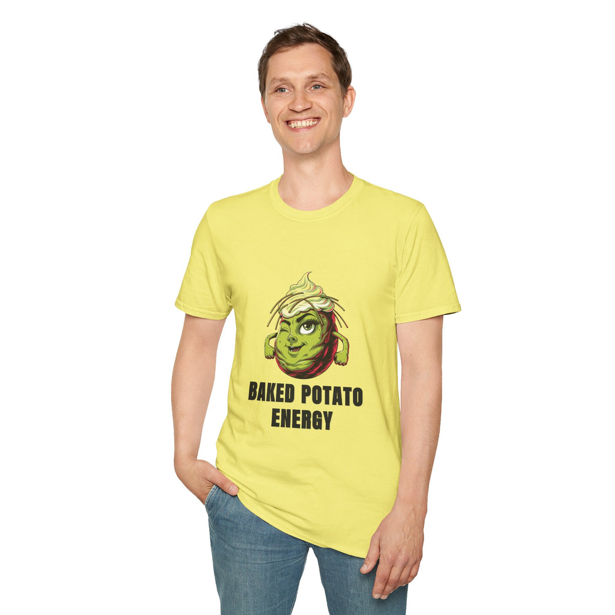 Baked Potato Energy T-Shirt — Funny Green Spud Graphic Tee - Trending Now - August 2026