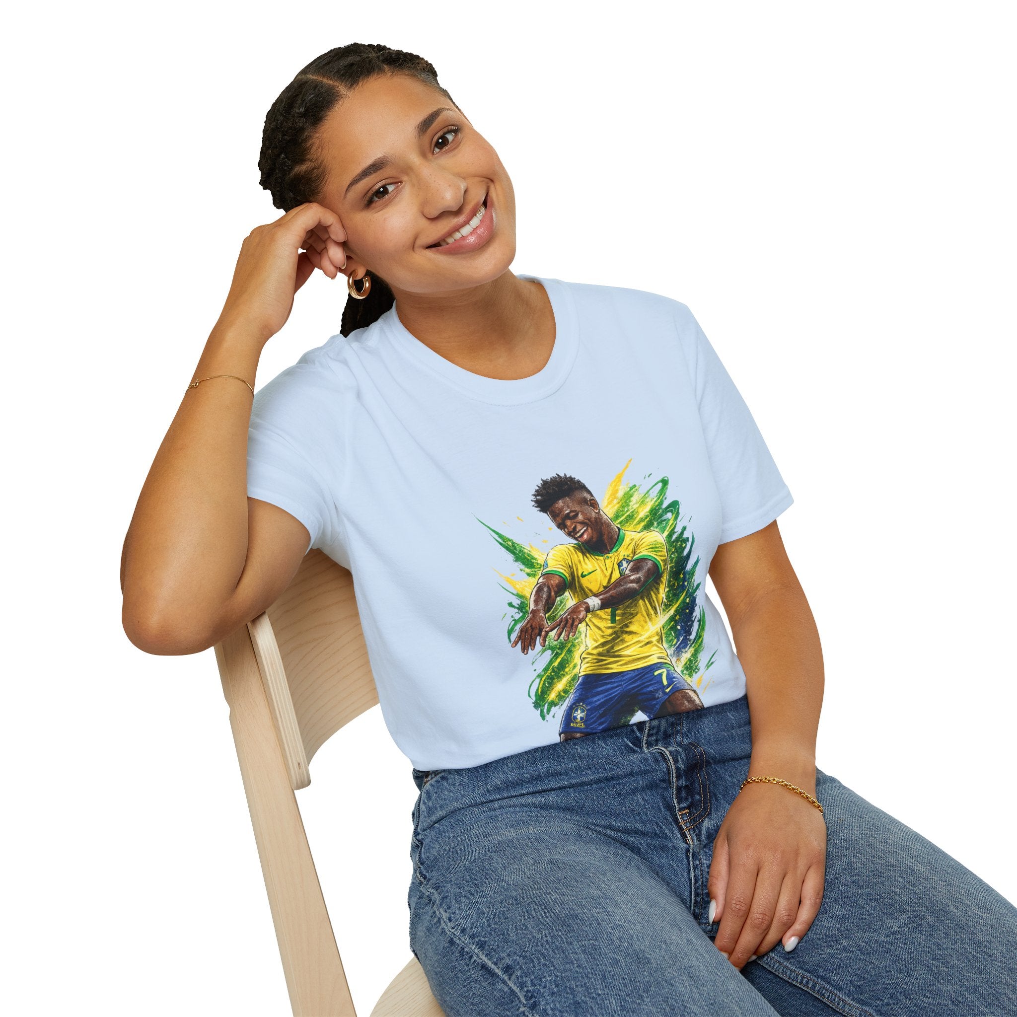 Brazil  Soccer Celebration T-Shirt — Brazilian Football Player Artwork