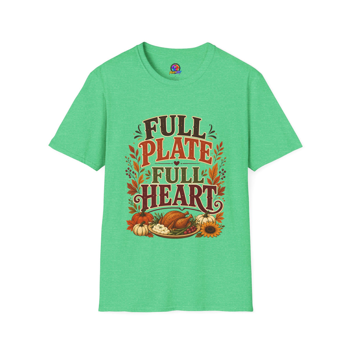 Thanksgiving T-Shirt - "Full Plate Full Heart" Fall Harvest Tee