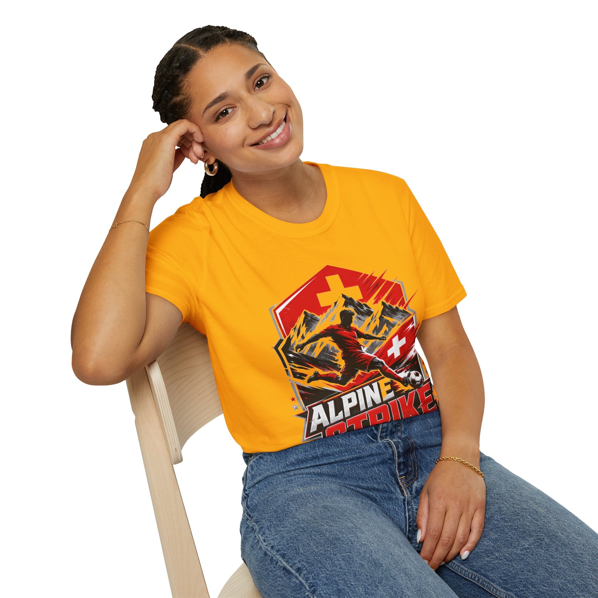 Switzerland Alpine Strike T‑Shirt – Swiss Mountain Ski & Snowboard Graphic