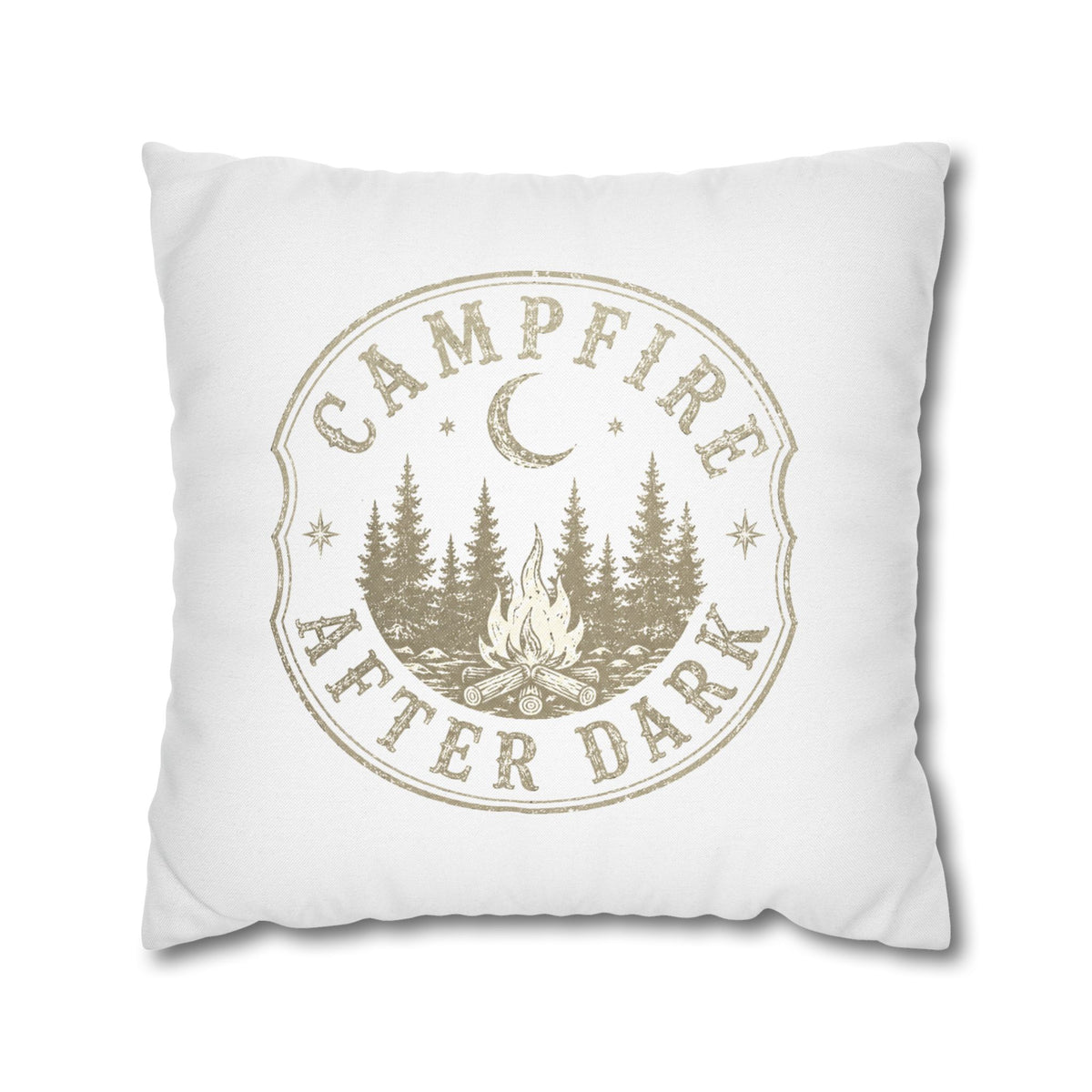 Campfire After Dark Decorative Pillowcase Milo Bailey Dog Dad Mom — Outdoor Rustic Woodland Accent