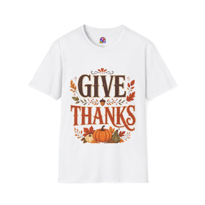 Give Thanks T-Shirt — Autumn Thanksgiving Graphic Tee
