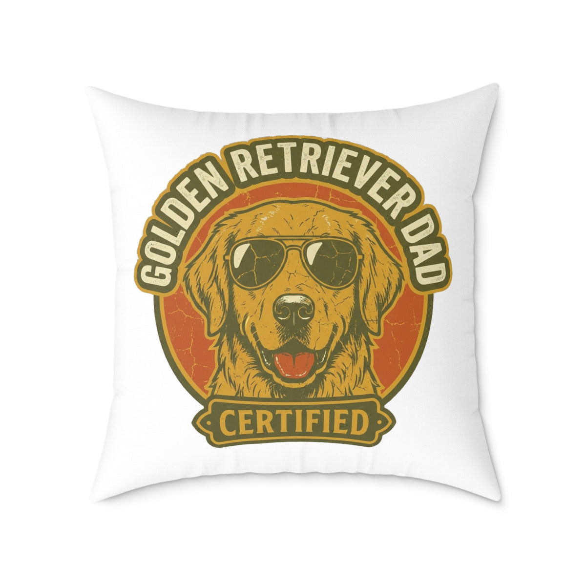 Funny Golden Retriever Dad Certified Pillow