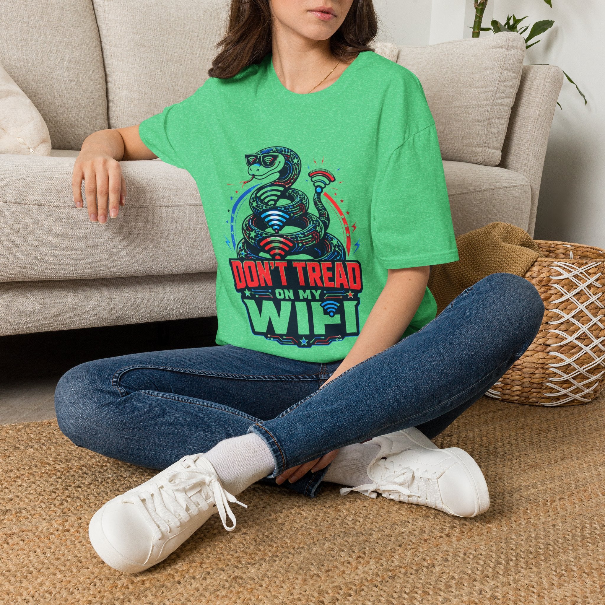 Don’t Tread on My WiFi T-Shirt — Patriotic Gadsden Snake WiFi Tee