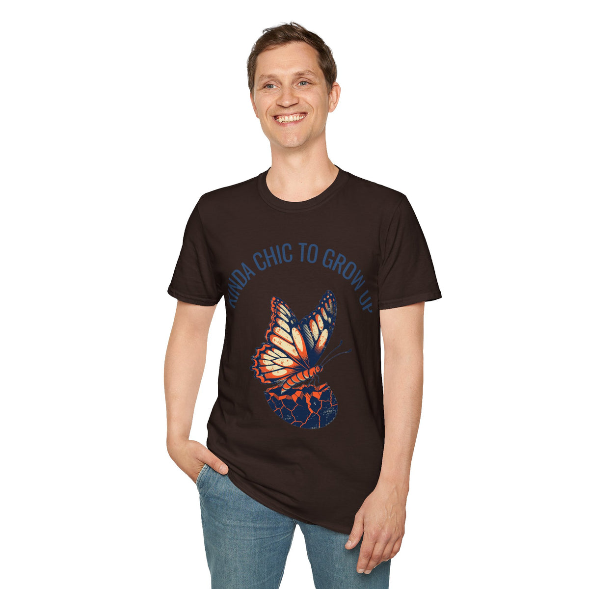 "Kinda Chic To Grow Up" Monarch Butterfly Graphic Tee - Aesthetic Inspirational White T-Shirt - Trending Now - September 2026