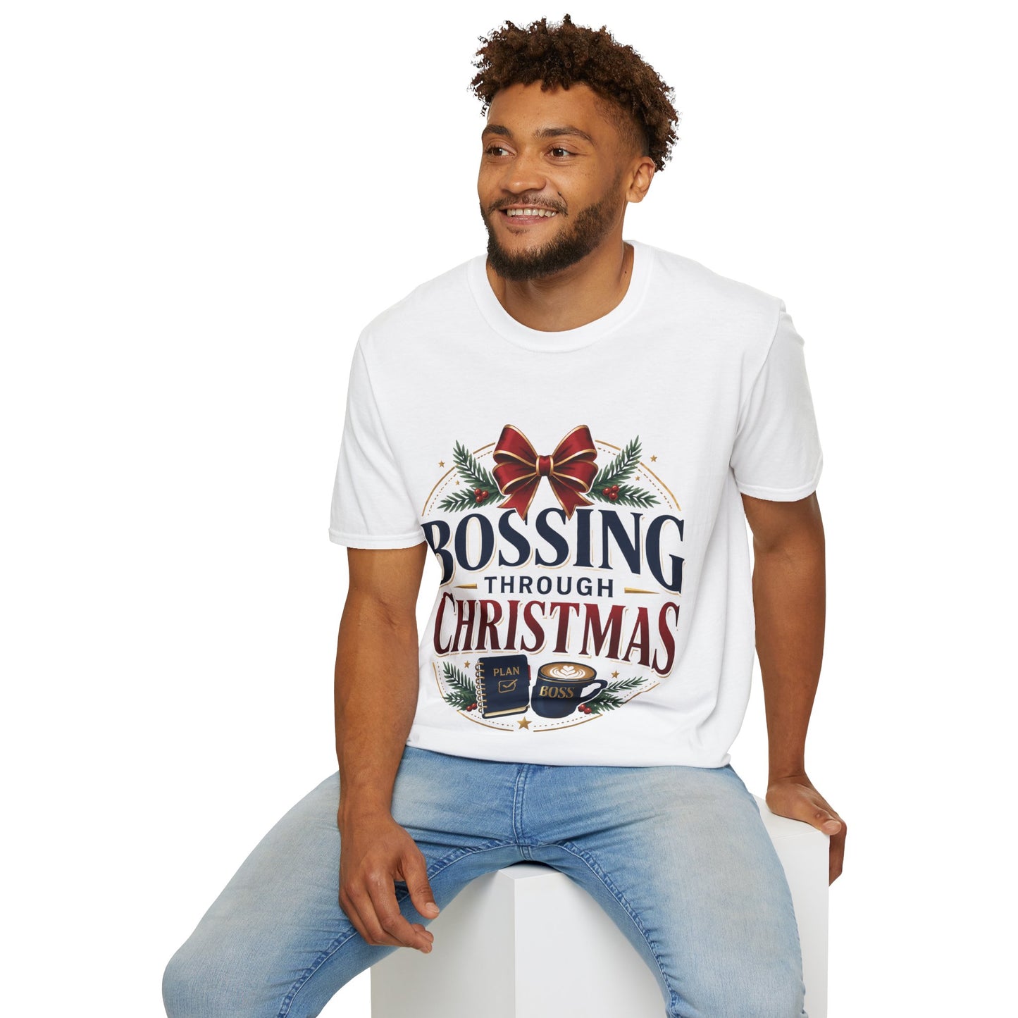Christmas “Bossing Through Christmas” T‑Shirt — Funny Holiday Boss Gift
