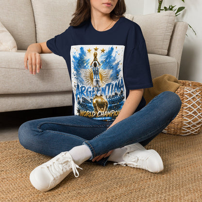 Argentina World Champions T‑Shirt — Soccer World Cup 3 Stars Tribute