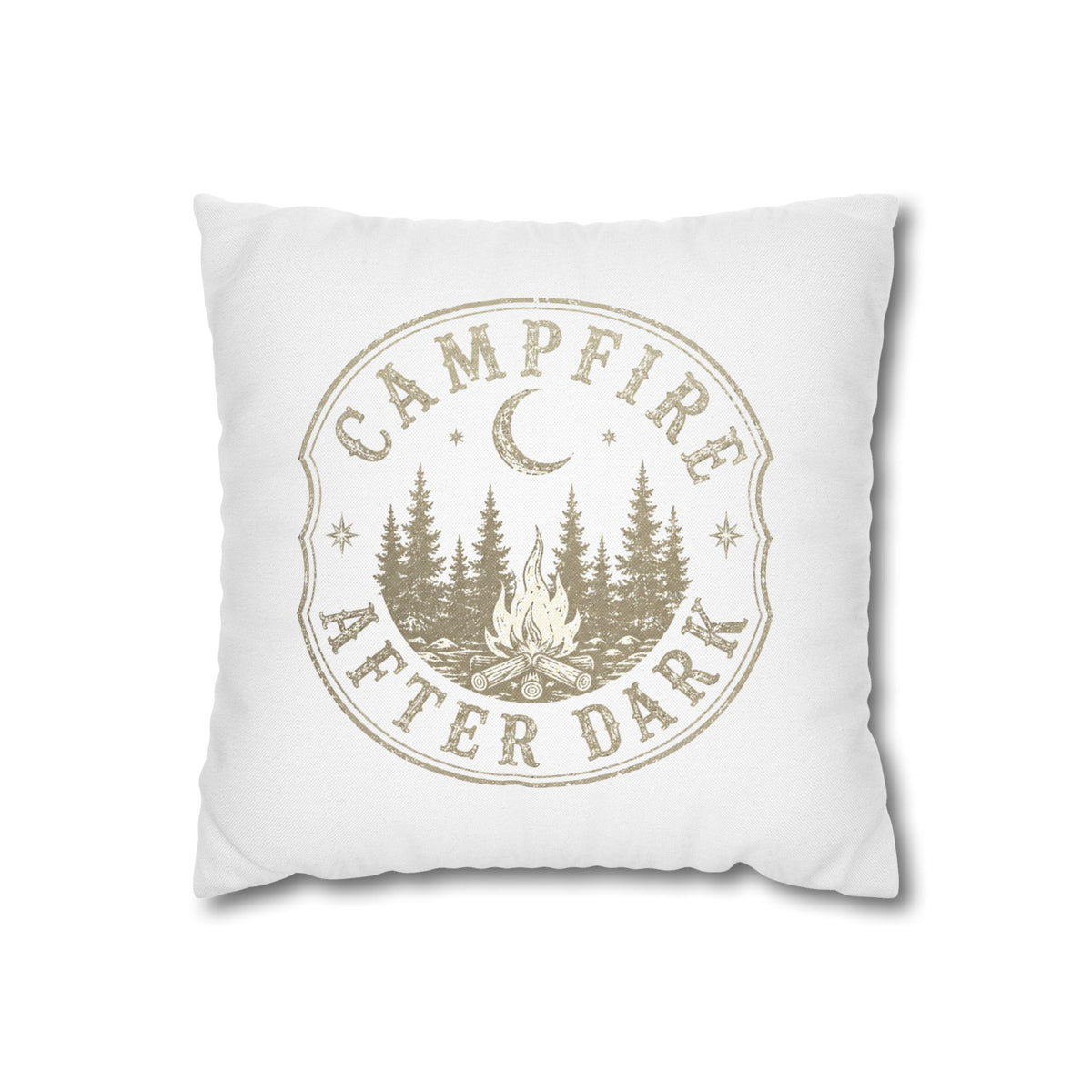 Campfire After Dark Decorative Pillowcase Milo Bailey Dog Dad Mom — Outdoor Rustic Woodland Accent