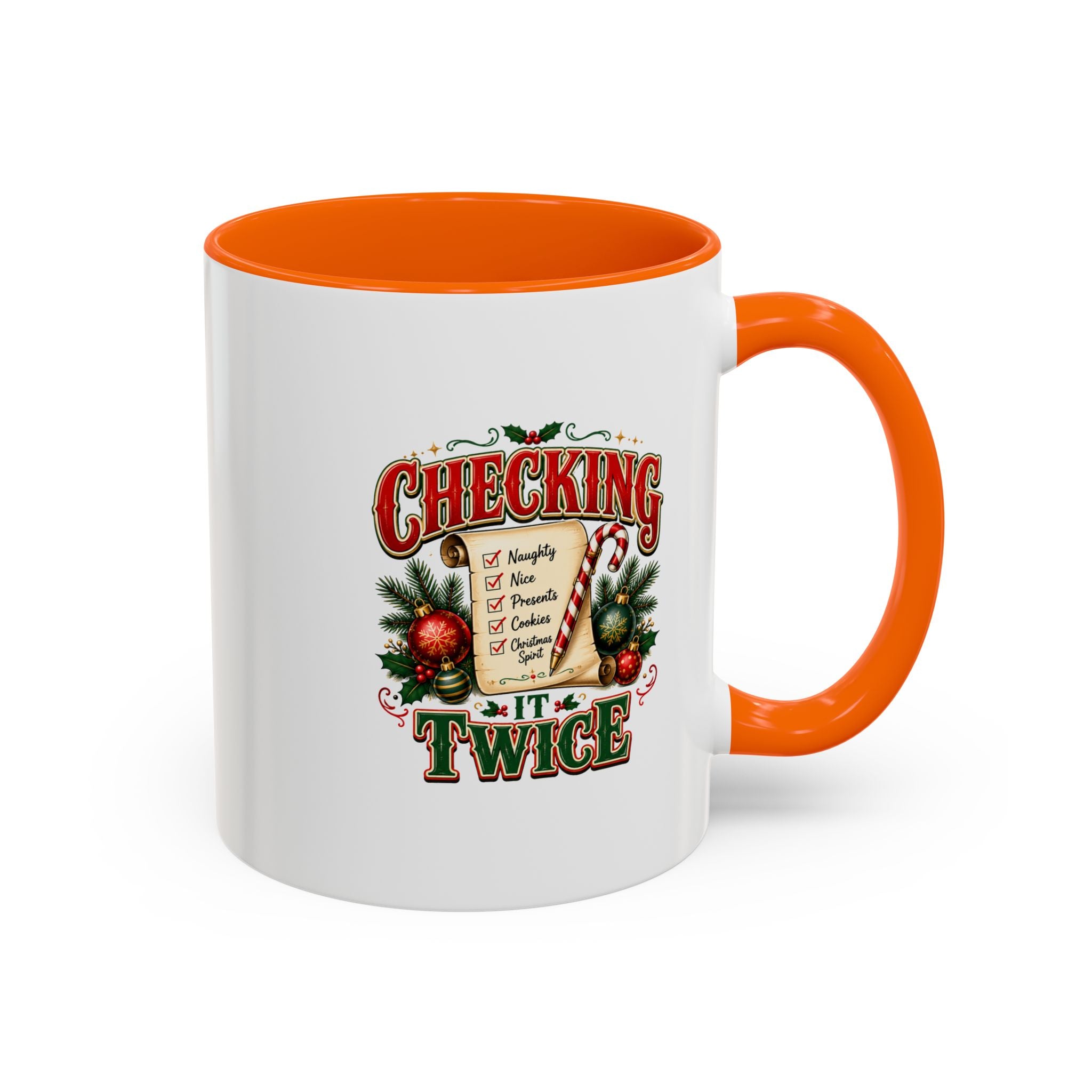 Checking It Twice Christmas Coffee Mug — Holiday Checklist Design