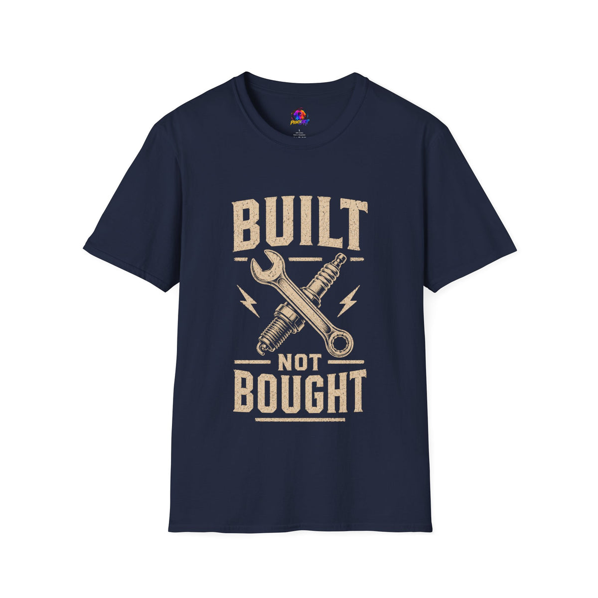 Built Not Bought T-Shirt — Vintage Mechanic DIY Garage Tee