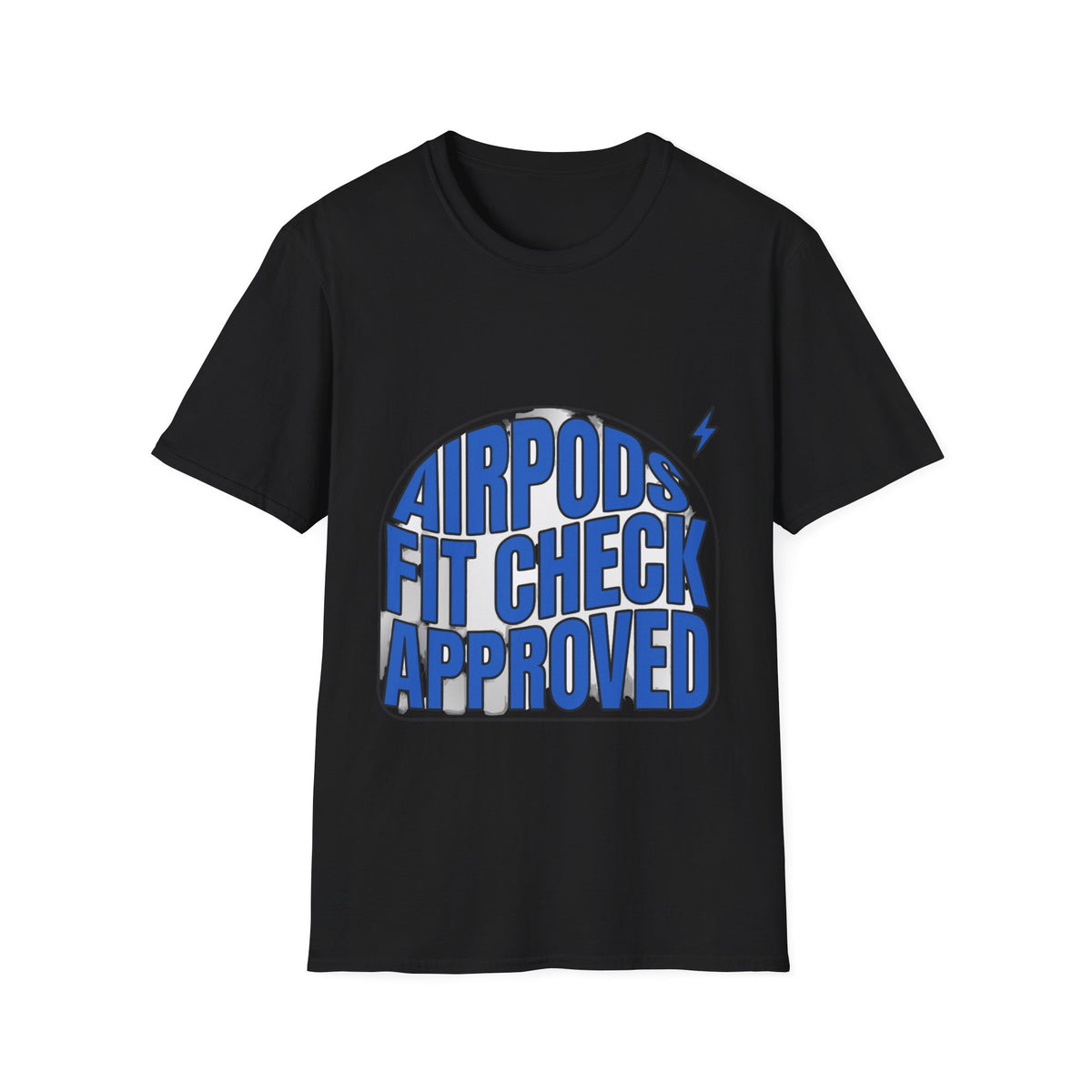 AirPods Fit Check Approved Blue Graphic Tee - Trendy Y2K Aesthetic T-Shirt - Trending Now - September 2026