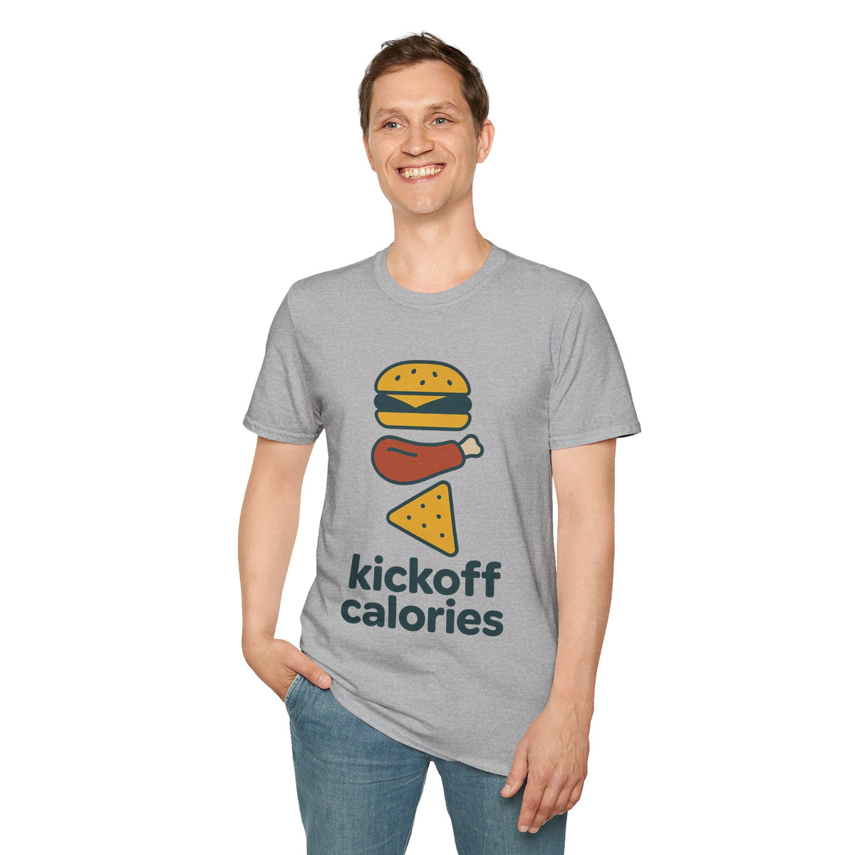 Funny 'Kick Off Calories' T-Shirt — Burger, Drumstick & Pizza Fitness Humor Tee - Trending Now - August 2026
