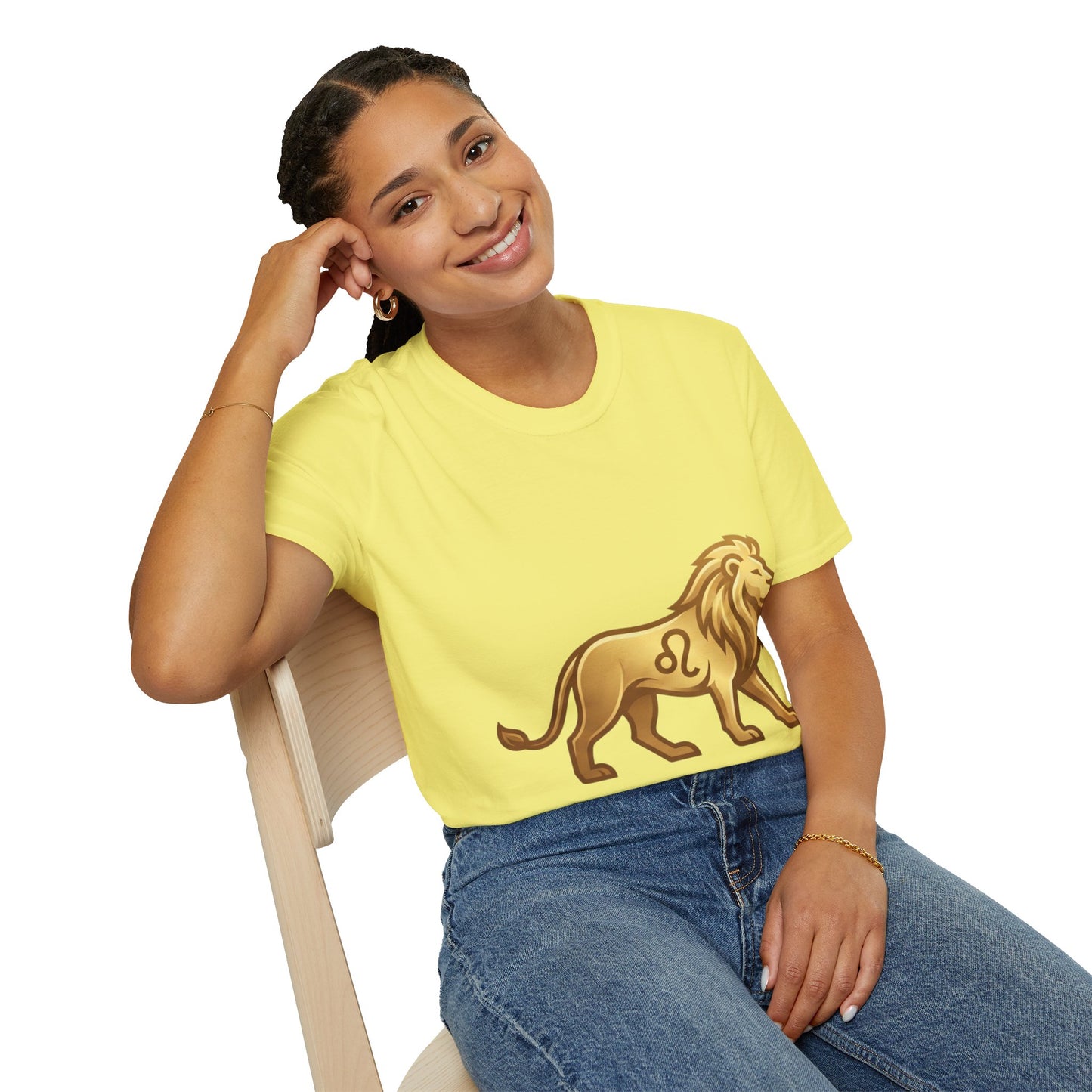 Leo Zodiac Lion T-Shirt — Gold Astrology Tee for Leo Birthdays & Zodiac Fans