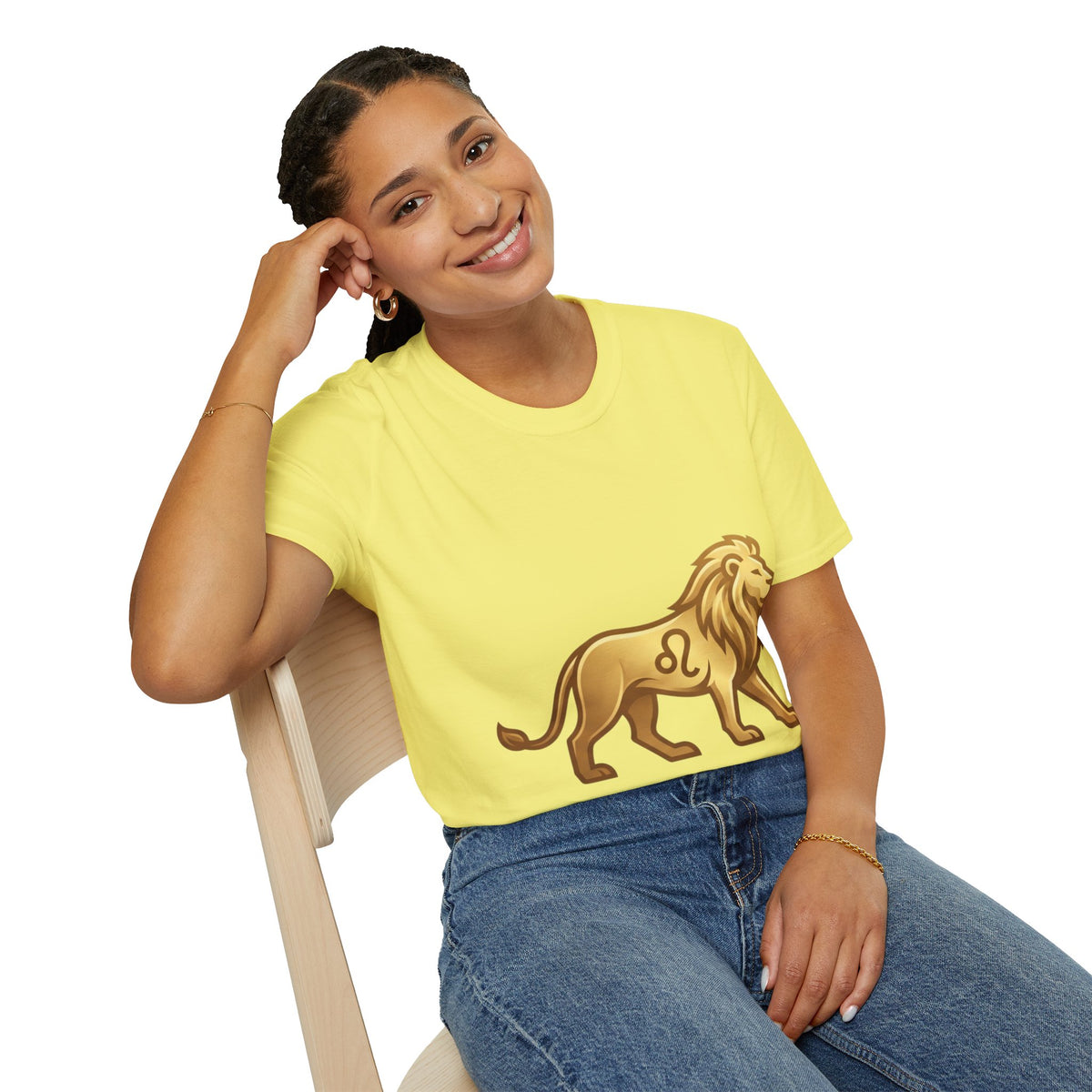 Leo Zodiac Lion T-Shirt — Gold Astrology Tee for Leo Birthdays & Zodiac Fans