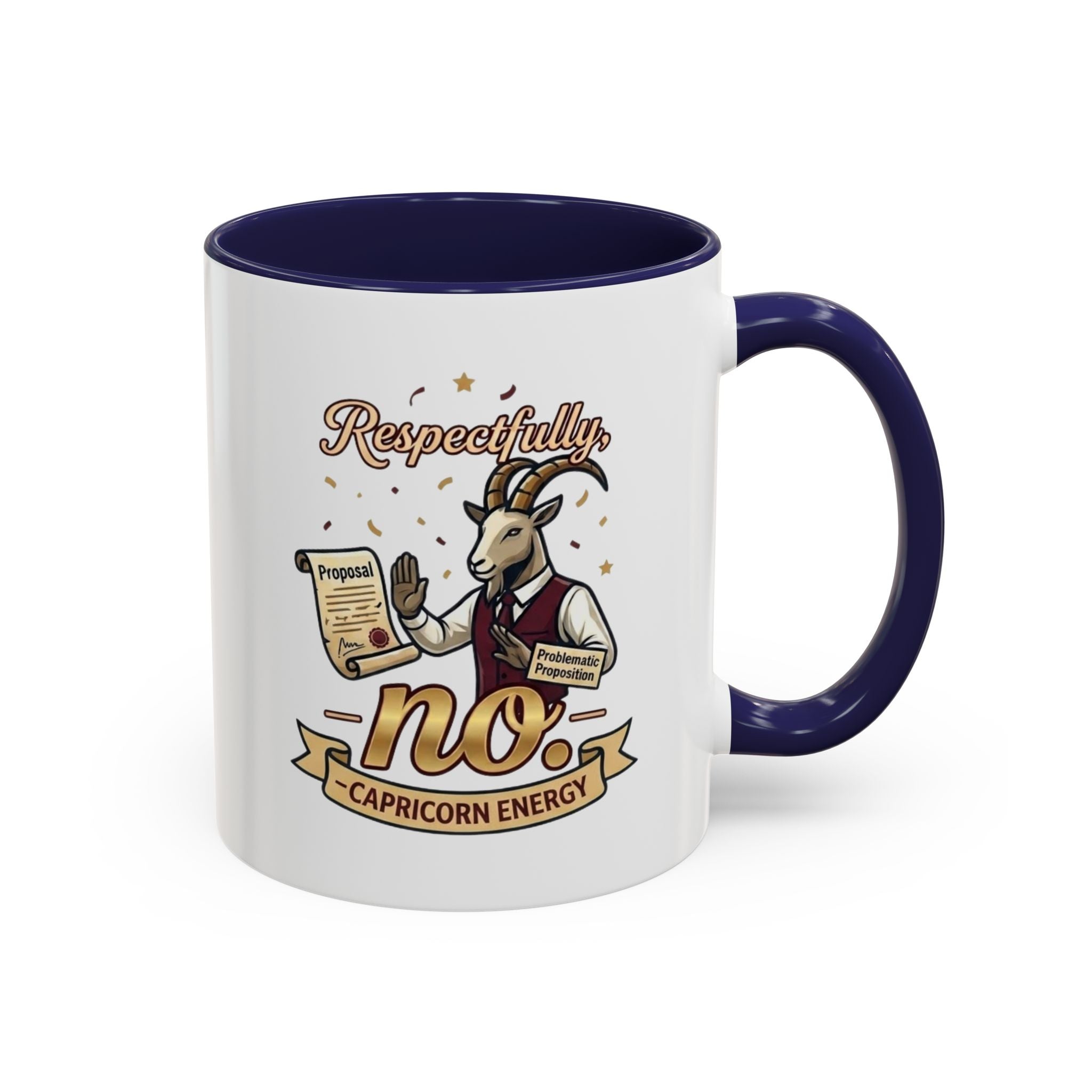 Respectfully No Capricorn Energy Coffee Mug — Zodiac Goat Astrology Gift (11/15oz)