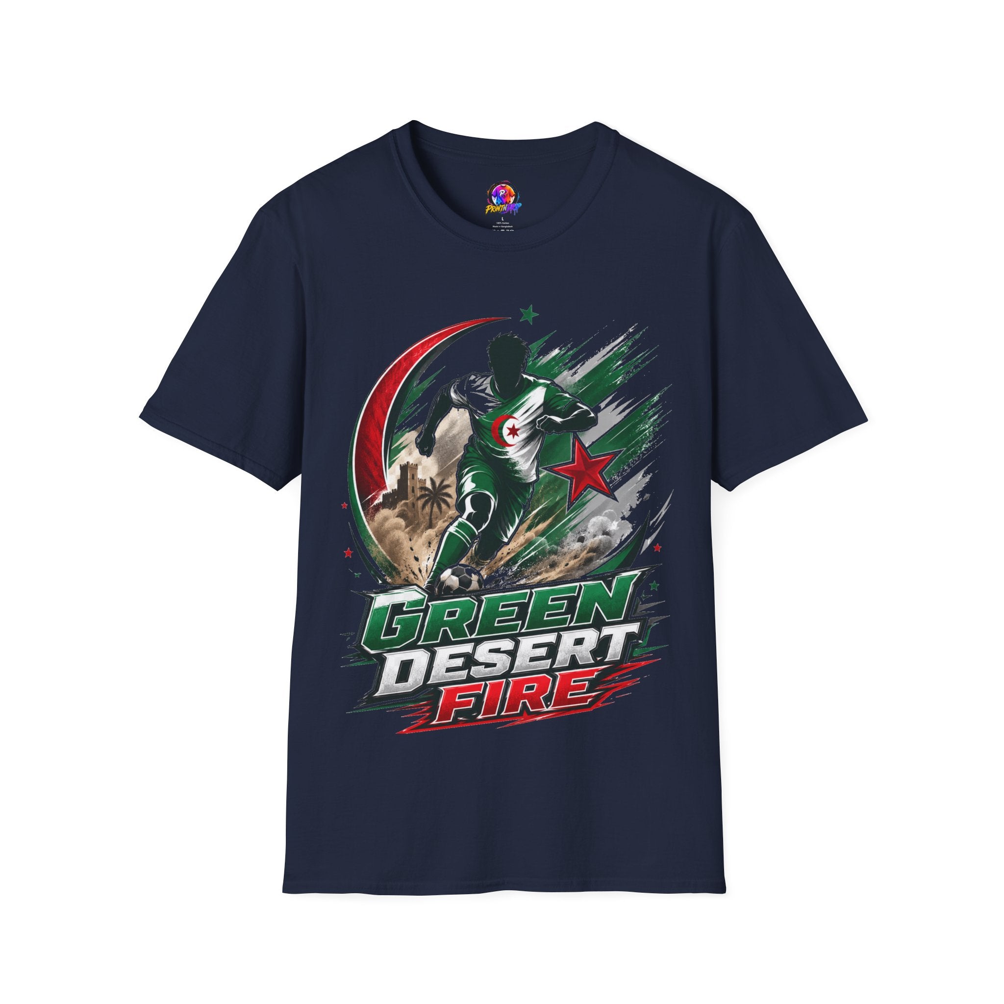 Algeria Football Fan Tee — "Green Desert Fire" Soccer Shirt