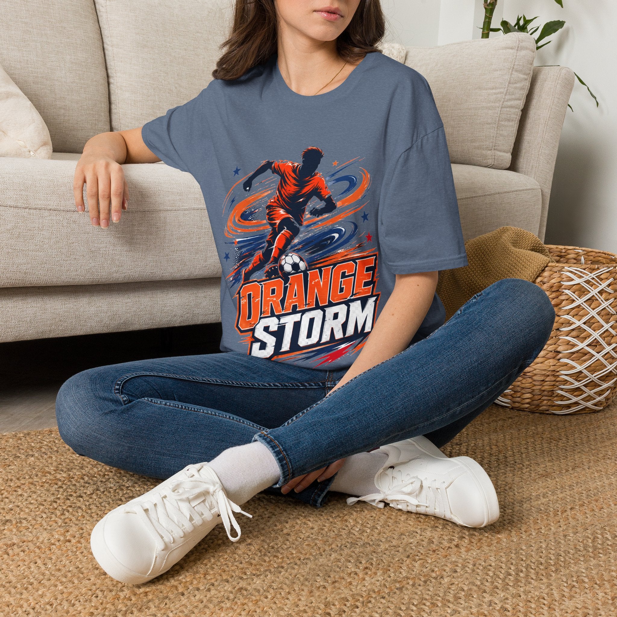 Netherlands Orange Storm Soccer T-Shirt — Dynamic Player Graphic Tee