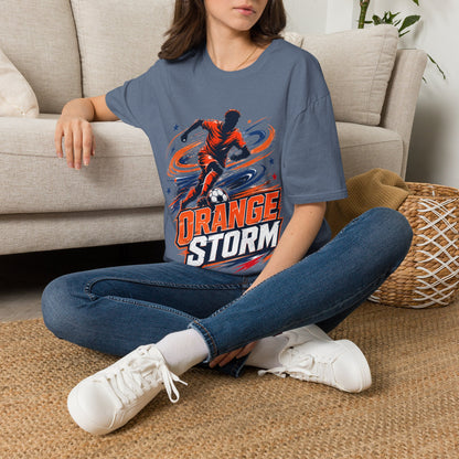 Netherlands Orange Storm Soccer T-Shirt — Dynamic Player Graphic Tee