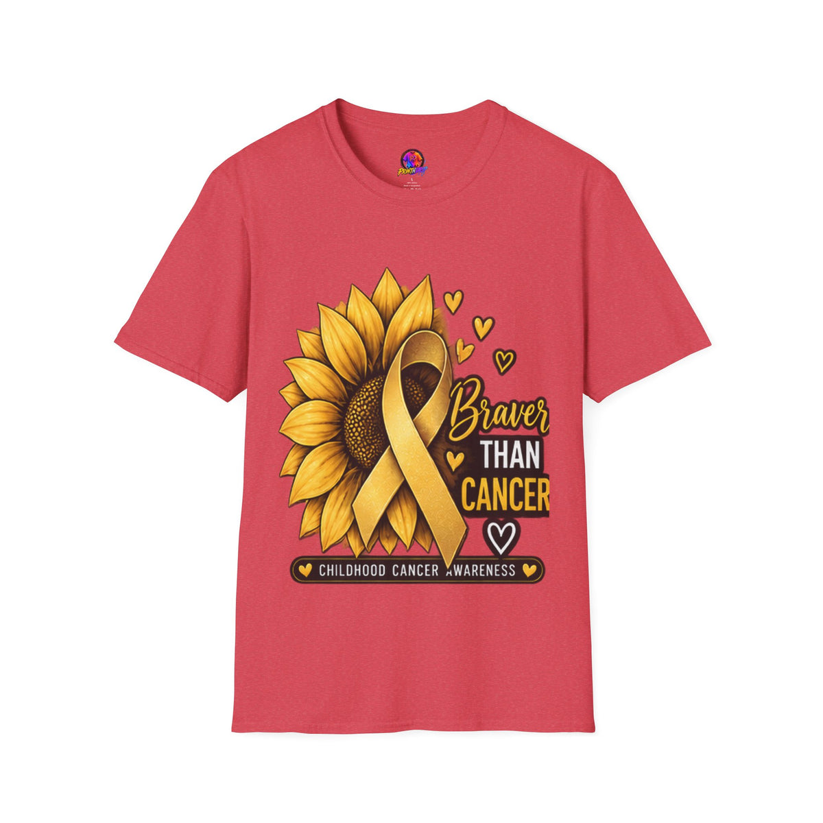 Braver Than Cancer Childhood Cancer Awareness Sunflower T-Shirt