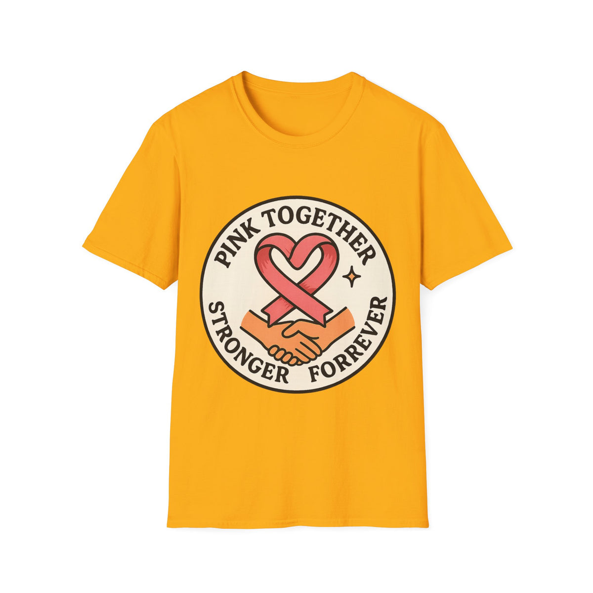 Pink Together Stronger Forever Shield Badge T-Shirt, Breast Cancer Heart Ribbon Tee - Trending Now - September 2026