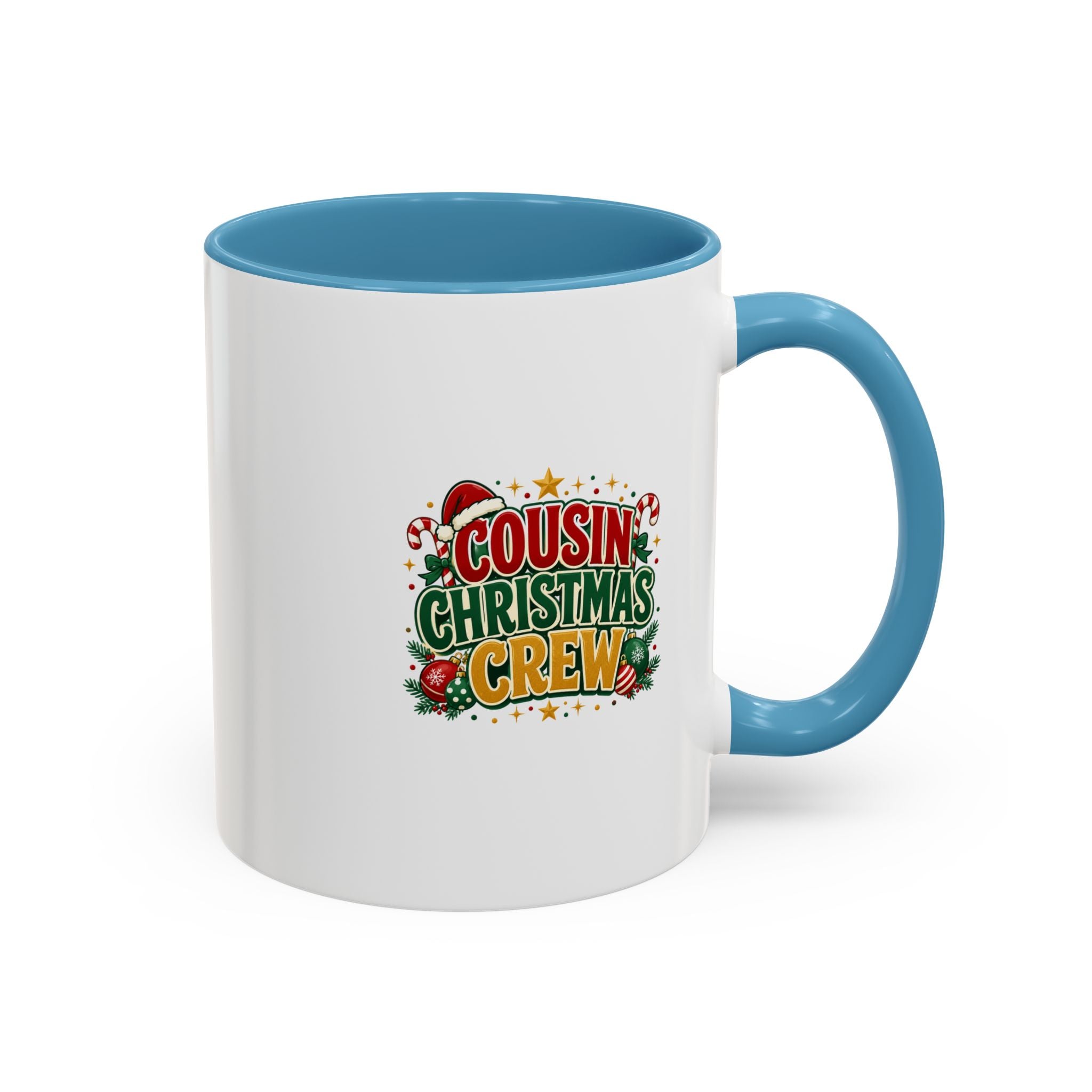 Cousin Christmas Crew Accent Coffee Mug — Holiday Family Christmas Coffee Cup