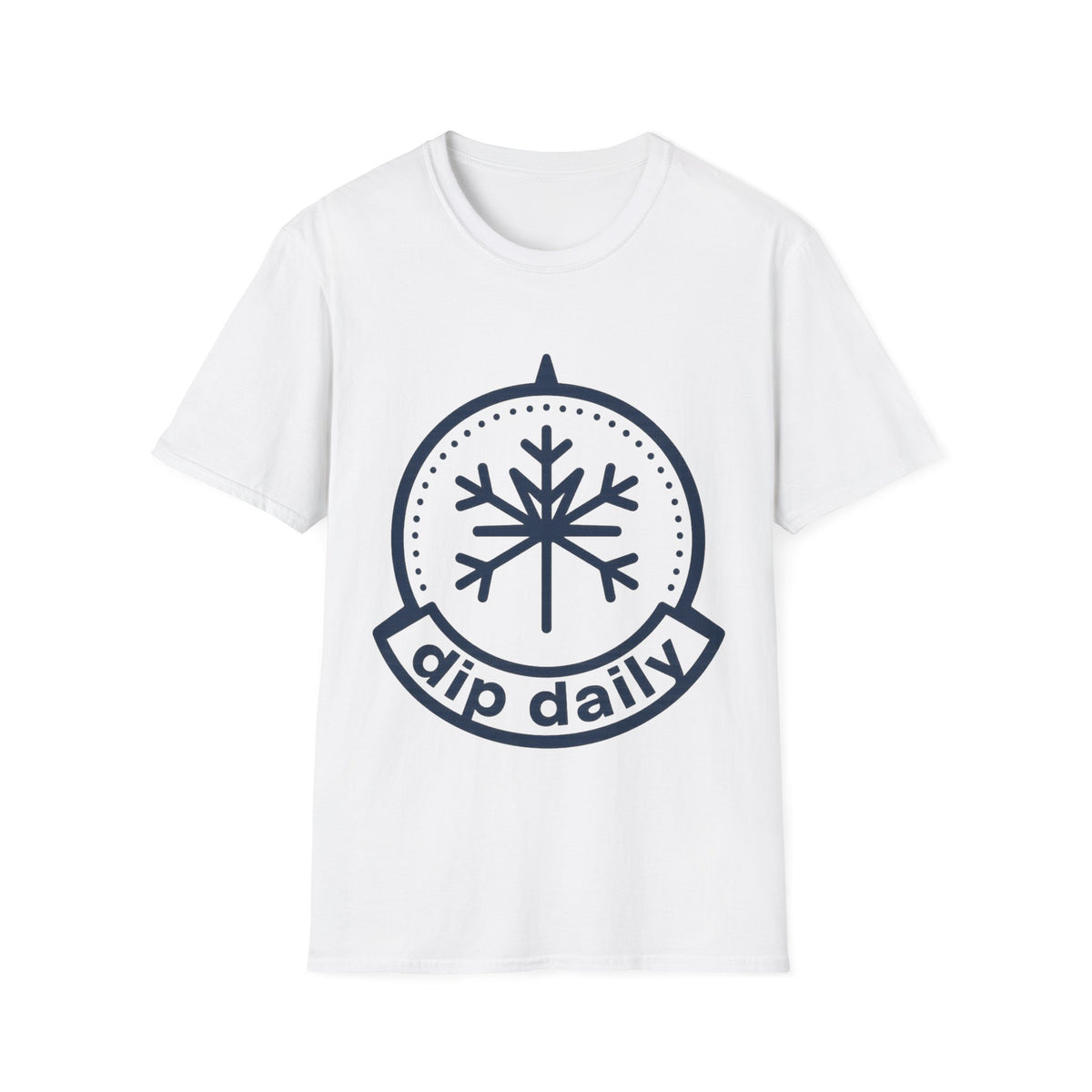 "Dip Daily" Ice Bath Snowflake Graphic Tee - Cold Plunge Wellness White T-Shirt - Trending Now - September 2026