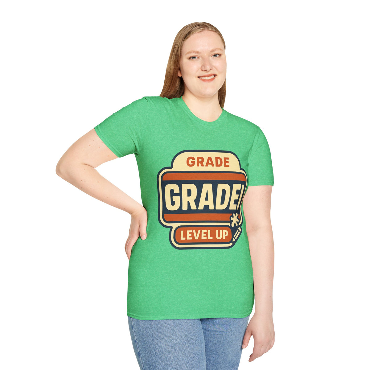 Grade Up Retro Badge T‑Shirt — "GRADE! LEVEL UP" Gamer Teacher Gift - Trending Now - August 2026