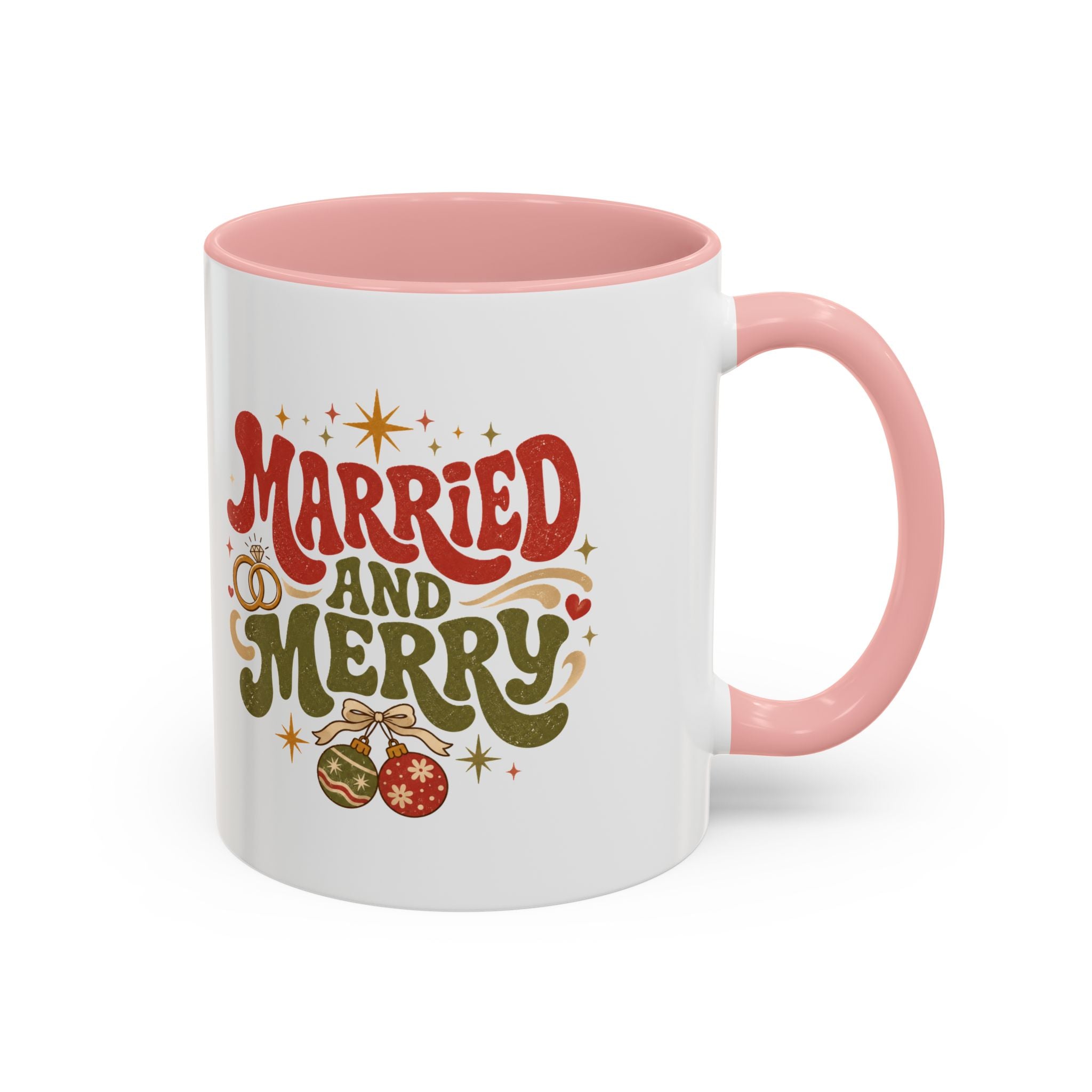 Christmas Married and Merry Christmas Coffee Mug — Holiday Accent Mug